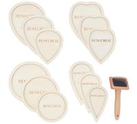 BENECREAT 13 ensemble de Moules de Découpe de Feuilles en Macramé Gabarit de Feuille en Bois pour Macramé 12 pièce 4 styles de Moules de Découpe et 1 peignes en Acier Inoxydable pour la Fabrication