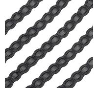 BENECREAT 14m Faux Cuir Tresse Garnitures Noir Plat Tresse Sangle Garniture Dentelle Ruban pour la Décoration Intérieure Bricolage Couture Artisanat, Largeur de 13 mm