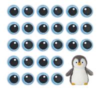 BENECREAT 15 Paires Patch Yeux de Poupée Noir et Bleu, Tissu de Broderie Polyester Fer sur Patchs, Yeux de Dessin Animé Accessoires de Déguisement pour Vestes Vêtements Accessoires de Bricolage
