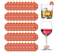 BENECREAT 150 étiquette à Breloques pour Verre à Vin Marqueur de Boisson Ovale en Papier pour Noël Mariage Dégustation Cocktails Champagne Fête D'Anniversaire (Rouge Indien)