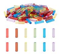 BENECREAT 156 dé Rectangulaire Vierge Dés en Acrylique Cuboïde 6 Couleur Pièces de Jeu D'Échecs en Acrylique pour Créer des Dés Créatifs Accessoires de Jeux de Société 25x5x5mm