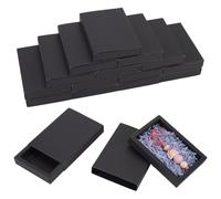 BENECREAT 16 boîte à Tiroirs en Papier Noir Boîtes à Biscuits de Boîte Cadeau de Papier D'Emballage de Rectangle de 14.2x10.2x2.2cm pour des Cadeaux de Noce Emballage de Bijoux
