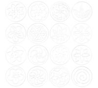 BENECREAT 16 pochoir Acrylique Sashiko Outil de Broderie en Acrylique Rond de 6cm Modèle de Ligne de Dessin pour le Matelassage et la Broderie à la Main Épaisseur de 3mm