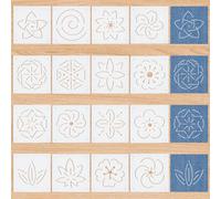 BENECREAT 16 pochoir Sashiko en Plastique Outil de Broderie à Motifs Floraux de 13x13cm Modèle de Ligne de Dessin pour le Matelassage et la Broderie à la Main Épaisseur de 0.3mm