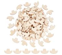 BENECREAT 160 décoration de Table de Fête en Bois Confettis en Bois Chapeau de Cowboy de Blé pour Fête Fête D'Anniversaire Décoration de Mariage Rustique Fournitures de Fête Western Rodeo