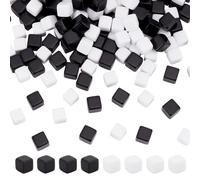 BENECREAT 160 Pcs 7.5mm Dés Vierges Dés Acryliques, Blocs Carrés Noir Blanc à Coin Ronds, avec Boîte de Rangement pour la Fabrication de Dés, Bricolage, Jeux de Société, Faveur du Parti, Enseignement