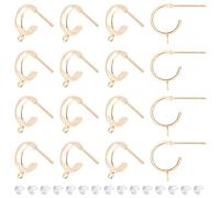 BENECREAT 16pcs Accessoires de Boucle D'Oreille en Laiton, Boucles D'Oreilles Plaquées Or Véritable 18K avec Boucles Verticales pour la Bijoux de Boucle D'Oreille