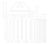 BENECREAT 17 PCS Outils D'Espacement de Reliure en Acrylique, Effacer Les Outils Faits à la Main, Échelle et Forme L/T et Bord Droit pour Faire des Livres avec Dos, Structure à Double Couverture