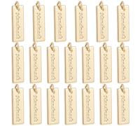 BENECREAT 18 paquet de Pendentifs en laiton Plaqués Or 14K Breloques Rectangulaires Dorées de 17.5x6mm avec des Mots Breloques Artisanales en Laiton pour la Création de Bijoux Personnalisés