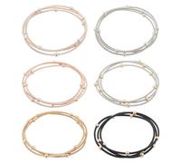 BENECREAT 18Pcs 6 Couleurs Bracelet à Cordes de Guitare, 5.8cm Bracelets en Perles D'Acier et Titane Empilables à Ressort pour les Fans de Guitare, Fabrication de Bijoux, 2 mm Largeur