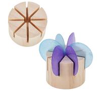 BENECREAT 2 mini Gabarit Rotatif en Bois de Pin pour Vitrail Outil D'Angle de 60 et 45 degrés pour le Soudage du Vitrail Artisanat D'Art du Verre et Projets de Bricolage 7x5cm
