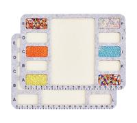 BENECREAT 2 Pièces Tapis en Feutre, Tableaux de Conception de Perles Rectangulaires Avec Plateau à Échelle Alphabétique Centimétrique Pour L'Artisanat d'Art, 20x15 cm