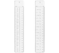 BENECREAT 2 règle de Couture Transparente de Style Règle de Matelassage en Acrylique de 20cm avec Trous Outil de Mesure en Pouces et en Cm pour la Couture et le Matelassage de Patrons