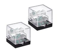 BENECREAT 2 vitrine Transparente à 3 niveaux Boîtes de Présentation Carrées de 35x35x35mm pour Spécimens Cristaux Minéraux Objets de Collection Figurines Plantes et Minéraux