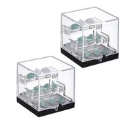 BENECREAT 2 vitrine Transparente à 3 niveaux Boîtes de Présentation Carrées de 50x50x50mm pour Spécimens Cristaux Minéraux Objets de Collection Figurines Plantes et Minéraux