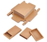 BENECREAT 20 paquet de Boîtes à Tiroirs en Papier Kraft Marron, Boîtes à Biscuits de Boîte-Cadeau de Papier D'Emballage de Rectangle de 13.7x10x2.3cm pour des Cadeaux de Noce, Emballage de Bijoux