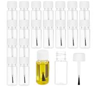 BENECREAT 20 paquet Flacons Applicateurs à Pinceau 10 ml Contenants Applicateurs en Plastique pour Vernis à Ongles et Peinture Bouteilles Liquide Rechargeables pour les Travaux Manuels Blanc