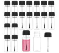 BENECREAT 20 paquet Flacons Applicateurs à Pinceau de 10 ml Contenants Applicateurs Plastique pour Vernis à Ongles Peinture Bouteilles de Liquide Rechargeables pour les Travaux Manuels Noir