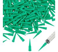 BENECREAT 200 Pcs Vert Aiguille de Distribution à Pointe Émoussée Tête D'Épingle Conique en Plastique avec Connecteur Luer pour Huile Encres Adhésifs à Séchage UV Pâte à Souder Mastics Époxy