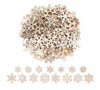 BENECREAT 200 tranche de Bois de Flocons de Neige de Noël Découpes de Flocons de Neige de Noël en Hiver Décorations Artisanales pour Sapin de Projets de Bricolage Décorations de