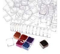 BENECREAT 200pcs 2 Styles Vides Tiny Aquarelle Casseroles 0.3ml 0.5ml Demi Casseroles Palette Aquarelle Plastique Transparent Vide Aquarelle Peinture Casseroles pour Peinture Cas Art Palette