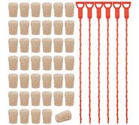 BENECREAT 206 kit de Bouchons en Liège pour Abeille Charpentière Mini Bouchons en Bois Tendre Kit de Piquets pour Abeilles pour Réparer Les Dommages (17x10.5~13mm)