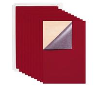 BENECREAT 20PCS auto-adhésif Tissu velours A4 feuille collant adhésif Retour feutre Idéal pour Art et Artisanat Faire Noël (21x30cm, rouge foncé)