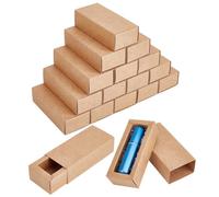 BENECREAT 24 coffret Cadeau Kraft Tiroir à Papier Pliable BurlyWood pour Bijoux Rouges à Lèvres Échantillons Parfum Boîte à Cadeaux pour les Friandises de Fête Mini Artisanat 9.7x4.4x3cm