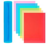 BENECREAT 24 feuille de Plastique Flexible en PVC 6 couleurs Feuilles de Plastique Translucides Colorées de 30x21cm A4 pour Travaux Manuels les Fenêtres Cadres Projets D'Affichage de Bricolage