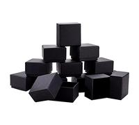 BENECREAT 24 Pack Noir Mat Kraft Carton Bijoux Boîtes à bijoux pour Bracelets Bagues Boucles D'oreilles Collier, Velvet Rempli Carton Bijoux Emballage Coffrets Cadeaux 5.,5x5,5x3.7cm