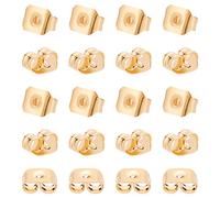 BENECREAT 24PCS 18K plaqué Or Clous d'oreilles en Forme de Papillon fermoirs sécurisés Bouchons pour Boucle d'oreille Bricolage (6x4.5x3.5mm)