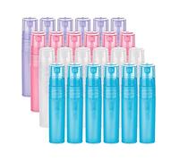 BENECREAT 24PCS 5ml mini bouteille en plastique givré à vaporiser bouteille à échantillon vide de parfum 4 couleurs pour parfum, huile essentielle