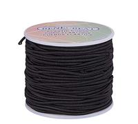 BENECREAT 2mm 50m de Cordon élastique, la Fabrication de Bijoux Cordon de Perles, Stretch Enfilez Treillis Crafting Cordes Corde Bungee Cord pour Le Bricolage Artisanat Bracelets Colliers, Noir