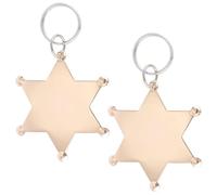BENECREAT 2pcs 97mm Étoile Forme Shérif Alloy Western Deputy Badge Métal Badge pour Accessoires Costume et Prix Événement