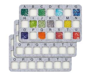 BENECREAT 3 pièce de Tableau à Perles en Feutre Gris Tapis de Perlage en Feutrine à 21 grille Planche à Perles pour la Création de Bijoux DIY (Colliers Loisirs Créatifs 12x20.5cm)