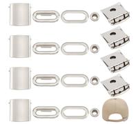 BENECREAT 30 ensemble Boucles de Capuchon en Acier Inoxydable, 21x21.5x6.5mm Boucle de Casquette de Baseball Perforée de Couleur Platine pour Casquettes de Baseball, Trou: 5mm