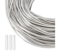 BENECREAT 30 m Fil D'Aluminium Recouvert de Plastique PVC Transparent, Fil D'Aluminium de Fil D'Artisanat de Bijoux de 1.5mm avec 100 Bouchons en Silicone pour la Bijoux, Confection de Chapeaux