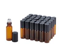 BENECREAT 30 PACK 5 ml Flacons a bouteilles en verre ambre Huiles essentielles Flacons a rouleaux avec billes en acier inoxydable pour huiles essentielles/autres liquides