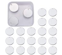 BENECREAT 30 Pack Blanking Aluminium Blank Pendentifs pour Bracelet Boucle d'oreille Pendentif Charms Dog Tags, 1mm d'épaisseur, 2cm de diamètre, Forme Ronde