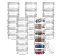 BENECREAT 30 PCS Pots en Plastique empilables de Stockage de Recipient de Perle Ronde empilable pour des metiers, de Petits Articles, des Perles, des decouvertes de Bijoux