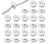 BENECREAT 30pcs 925 perles Intercalaires en Argent Sterling, 4.5x2mm Plat Rond Rondelle Entretoise Perle Heishi Perles en Vrac pour Bracelet à Bricoler Soi-Même Collier Fabrication de Bijoux Trouver
