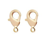 BENECREAT 30PCS fermoirs Homard plaqués Or 18 carats 12x7x2.5mm fermoirs à Griffes de Homard en Laiton avec récipient en Plastique pour la Fabrication de Bijoux Bracelet Collier