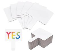 BENECREAT 36 paquet de Tableau Blanc en Bois Pagaie de Réponse Effaçable à Sec en MDF Tableau de Réponses Portatif pour les Écoles et les Ventes aux Enchères, 23 x 17.5cm