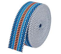 BENECREAT 4.6M Rubans à Rayures Jacquard en Polyester, Sangle Jacquard de 38mm de Large, Ruban Tissé à Coudre Plat pour Accessoires de Vêtements, Bleu Foncé