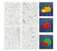 BENECREAT 4 feuille 69 Pcs Motifs de Broderie Hydrosolubles pour Fruits et Légumes Stabilisateur de Papier à Broder Stick And Stitch de 29.7x21cm pour les Amateurs de Couture à la Main Débutants