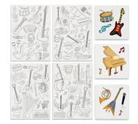 BENECREAT 4 feuille 78 Pcs Motifs de Broderie Hydrosolubles Musicaux Stabilisateurs de Couture pour Guitare Papier à Broder Stick Stitch pour Débutants en Broderie Chemises Manteaux des Sacs