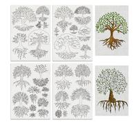 BENECREAT 4 Feuilles 24Pcs Arbres de Vie - Broderie Soluble à l'eau, 29.7x21cm Stabilisateur de Papier de Broderie pour Branches, Feuilles, Stick and Stitch pour Chemises, Manteaux, Sacs