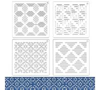 BENECREAT 4 pochoir Acrylique Sashiko Outil de Broderie Carré à Grille de Lignes Modèle de Ligne de Dessin pour le Matelassage et la Broderie à la Main Épaisseur de 3mm