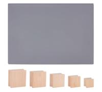 BENECREAT 40 bloc de Tampons en Bois 5 taille de Supports de Tampon en Caoutchouc Vierges avec Feuille de Tampon en Caoutchouc Accessoires de Joint en Caoutchouc pour Gravure Laser L'Artisanat DIY