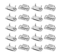 BENECREAT 40 pièce 304 boucles D'Oreilles en Acier Inoxydable Colliers de Serrage Métalliques de 2cm de Large pour Tuyaux Bois Câbles Cerclage et Emballage